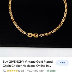 Givenchy rare vintage gold plated chain choker necklace beautiful never worn